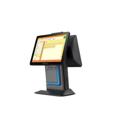 China all in one touch screen windows 10 dual 15inch stand terminal 64G for sale