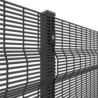 China Anping Clear View Galvanized PVC Coat 358 Black High Security Anti Climb Sustainable Dense Wire Mesh Curved Fence Panels Price for sale