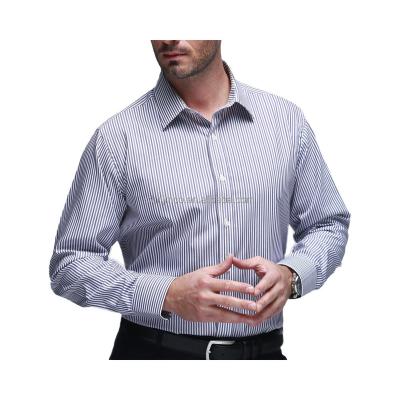 China Anti-Shrink WHOLESALE 100% COTTON STRIPE CASUAL POINT STAND COLLAR MEN'S DRESS SHIRT for sale