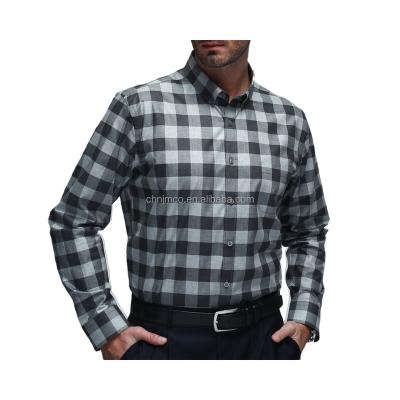 China Anti-Shrink WHOLESALE 100% COTTON CHECK CASUAL BUTTON UNDER COLLAR MEN'S DRESS SHIRT for sale