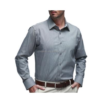 China Anti-Shrink CLASSIC STRIPED 100% COTTON PLAIN CASUAL STAND COLLAR OVERSIZED MEN'S DRESS SHIRT for sale