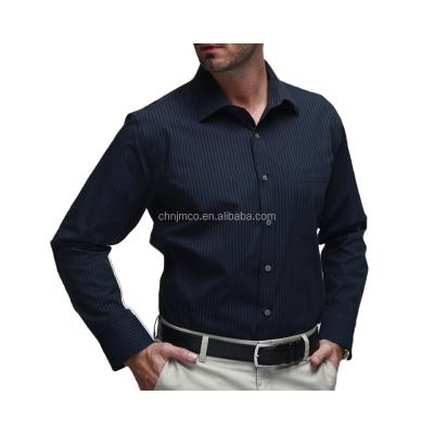 China Anti-Shrink CLASSIC STRIPED 100%COTTON CASUAL STAND COLLAR OVERSIZED MEN'S DRESS SHIRT for sale