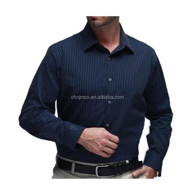 China Anti-Shrink BEST QUALITY STRIPED 100%COTTON CASUAL STAND COLLAR OVERSIZED MEN'S DRESS SHIRT for sale