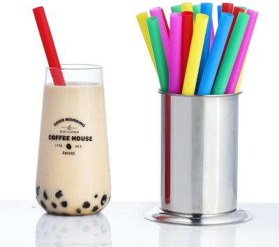 China Wide-mouthed Straws Minimalist Plastic Jumbo Disposable Milkshake Drinking Straws Large Smoothie Straws for sale