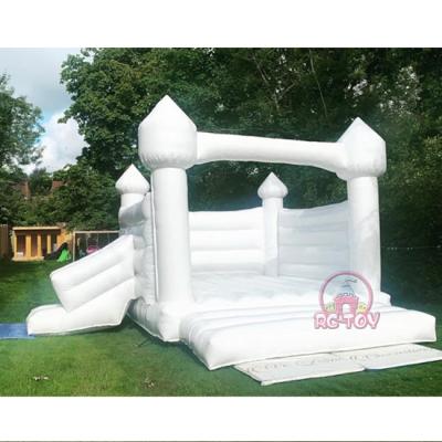 China Little Bounce Castle Toddler House Wedding White Jumper Rental Party Birthday Party Kids Bouncy Castle With Zipper for sale