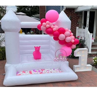 China White Toddler Jumping White Inflatable Wedding Party Rental Kids Castle Slide Castle Bounce House Small for sale
