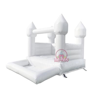 China Bouncer Wedding Party White Inflatable Slide House Bounce Castle Kids Inflatable Pool Rental Party With Ball Pool for sale