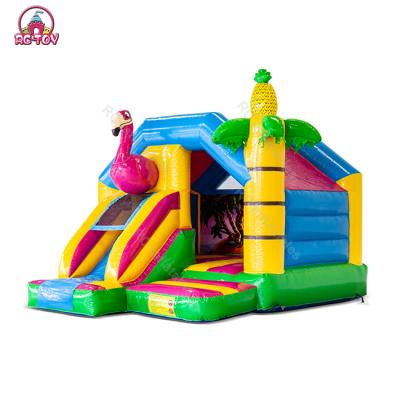 China Party Famingo Rental Bouncy Castle Slide Bouncy Bouncers Jumping Castles Slide Kids Indoor Inflatable Bounce House for sale