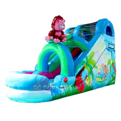 China Events rental waterslide party commercial inflatable monkey water slide with pool for sale
