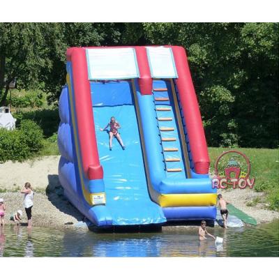 China Commercial Rental Party Rainbow Inflatable Water Slide For Inground Swimming Pool for sale