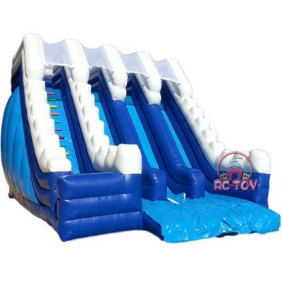 China Party Water Amusement Park Big Blue Inflatable Water Slide Pool Rental Inflatable Slides For Inground Swimming Pools for sale