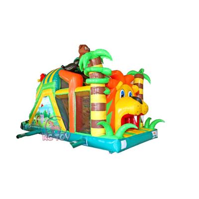 China Party Rental Commercial Outdoor Lion Inflatable Obstacle Course For Kids for sale
