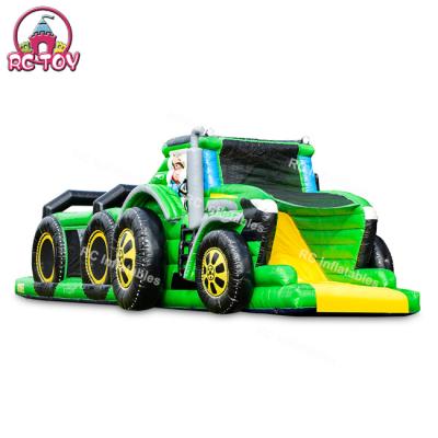 China Playground Rental Outdoor Inflatable Tractor Amusement Park Party Commercial Inflatable Obstacle Course for sale