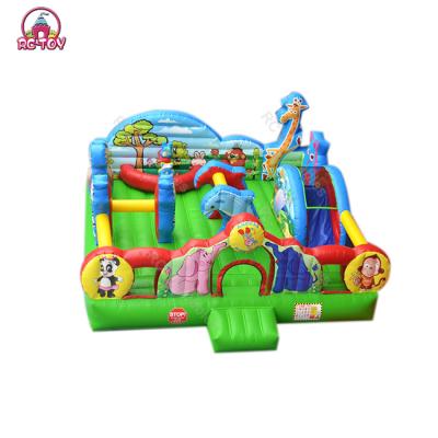 China Custom Big Toddler Animal Inflatable Castillo Party Zoo Giant Inflatable Park Rental Bounce House For Kids for sale