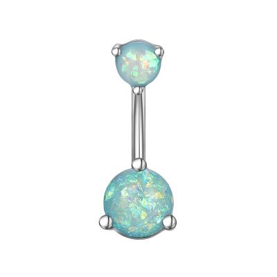 China TRENDY 14G Navel Ring Color Resin Navel Bars Dangle Curved Barbells Women Girls Belly Navel Piercing Navel Rings Body Jewelry for sale