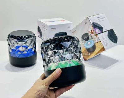 China AirPlay USB/TF/FM/AUX 5 Watt Wireless Crystal Light Portable New Z5S Speaker 360 Degree Color LED Light Show BT Speaker for sale