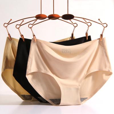 China Antibacterial Asian Antibacterial Breathable One Piece Ice Silk Briefs Women Thin Waist Panties for sale