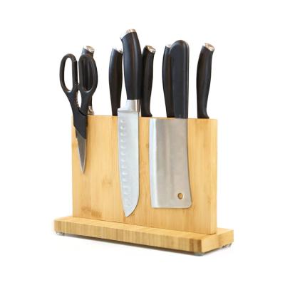 China Sustainable Bamboo Magnetic Knife Holder Without Knives Space Saving Universal Holder For Steak Knives And Cutlery for sale