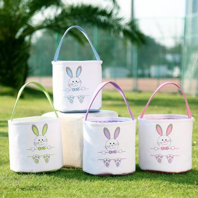 China Custom Festival Decoration Easter Rabbit Bag Printing Tote Bunny Easter Basket for sale