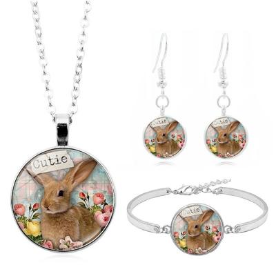 China New Trendy Trendy Jesus Christ Easter Bunny Easter Bunny Necklace Set for sale