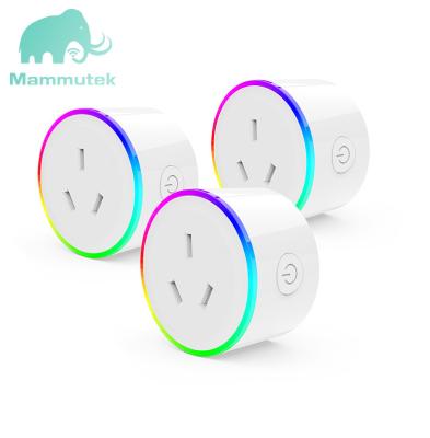 China AU Smart Home Plug Wifi Residential/Multipurpose Radio With LED Light RGB Mini WiFi Smart Plug Works With Alexa Google Home for sale