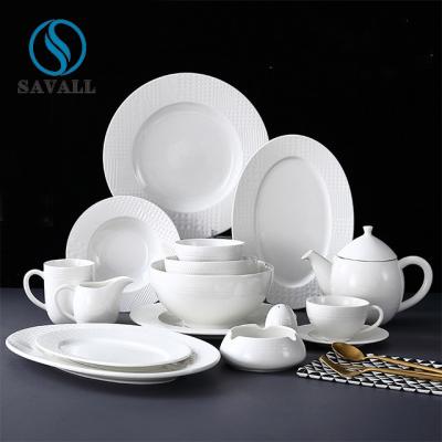 Китай Сверстница полно Vitrified белый Dinnerware фарфора устанавливает широкие рамки оправы продается