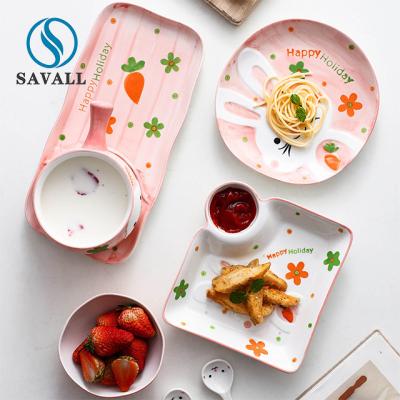 China Das Abendessen-Satz-Haupthotel-Gebrauch Kinder DER Soem-ODM-Rosa-21pcs keramischer zu verkaufen