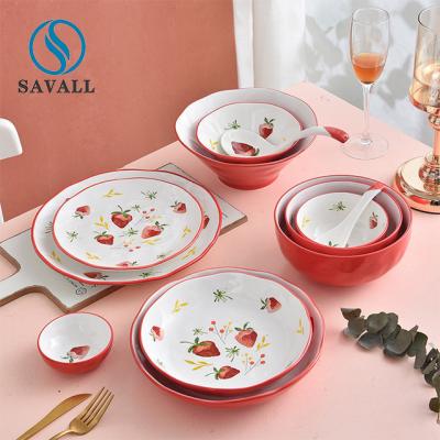 China 12-teiliges rundes Essgeschirr Savall stellte keramische Platten und Schüsseln FDAs ein zu verkaufen