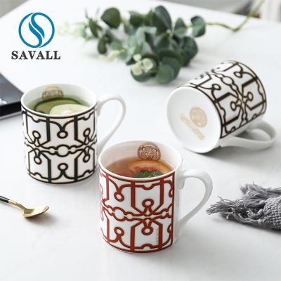 China Skandinavischer keramischer Becher Savall EU der Kaffeetasse-350ml mit Griff für Cafés zu verkaufen