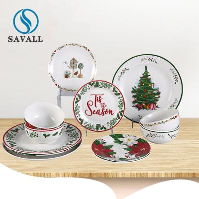China Mitte des Jahrhunderts 10pcs moderner Dishware-verzierte keramische Essgeschirr-Satz-Runde zu verkaufen
