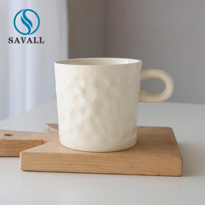 China Savall-Reinweiß KLASSIKER Vitrified Porzellan-Becher-Tee-Schalen für Lebensmittellieferant-Kantinen zu verkaufen