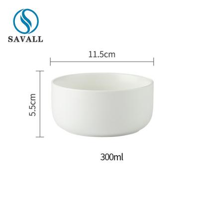 China Porzellan-Salat-Schüssel-glasig-glänzende Teigwaren-Schüssel des Morandi-Farbantigleiter-300ml zu verkaufen