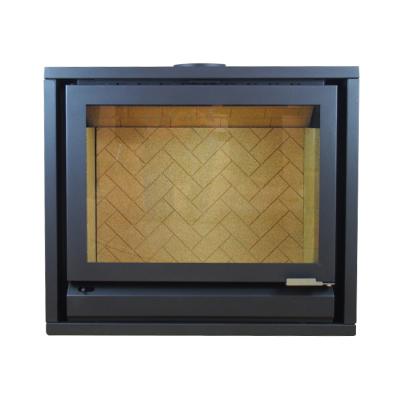 China Indoor Black Heat Powered Tall Wood Stove Burning Fireplace Inserts for sale
