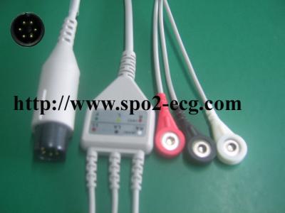 China WELCH ALLYN Propaq 100 Series_3-Lead, Clip,IEC,round 6pin,with 1KΩ Resistance for sale