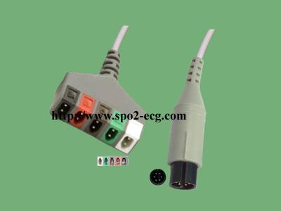 China Cable paciente del estilo 5Lead de Conmed, AHA/IEC, 6pin>>Conmed redondo 5lead en venta