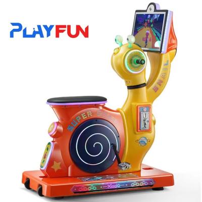 China Playfun Coin Kiddie Rides Snail Bike Ouder Kind Interactief Arcade Game Swing Machine voor amusement Te koop