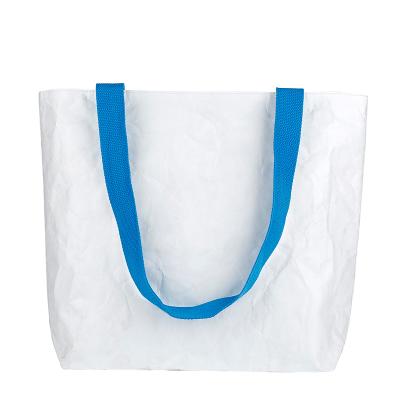 China Hot Sale Fashion Dupont Paper Show Striping Custom Canvas Tote Bags Reusable Shopping Bag for sale