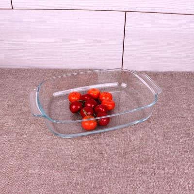 China Oven Safe Borosilicate Pizza Pan Disposable Pyrex Large Size Rectangular Glass Baking Dish for sale