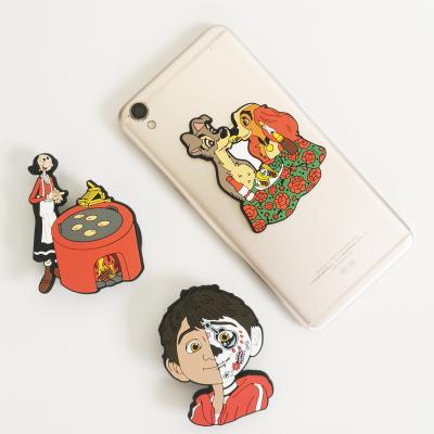 China Fit for all 2D cartoon universal adjustable custom anime silicone phones quick delivery PVC logo 3D cell phone holder for sale