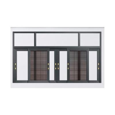 China Magnetic Screen Thermal Break Aluminum Alloy Sliding Glass Windows with Screen Metal window for sale