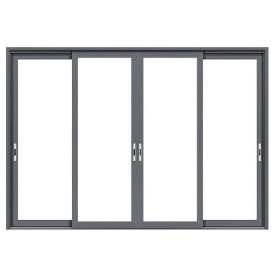 China Thermal Insulation Heavy Duty Customized Exterior Triple Glass Sliding Doors Thermal Break Aluminum Sliding Door for Balcony for sale