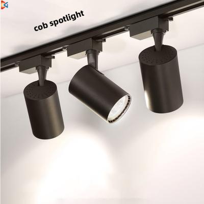 China Modern Commercial Led Spot Light 20w 30w COB Spot Light Fixture Ra80 Aluminum Case 360 Degree 2 Wire Track Light Lamp No Flickering Track Lights for sale