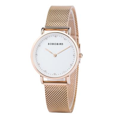 China Non-Specific Wholesale Slim Women Watch Stainless Steel Case Wristwatch Luxury Watches Accept LOGO Customized for sale