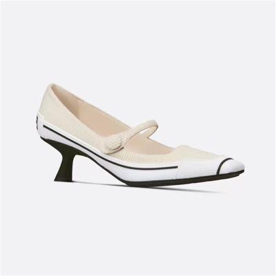China Height Increasing CD Designer Luxury Brand Women High Heel Shoes Kitten Heel Square Toe Button Strap Mary Janes Office Ladies Career Shoes for sale