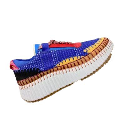 China Fashion Trend Women's Sports Shoes Luxury High Quality Hand Stitched Design 2022 New Casual Shoes Platform Knitted Fashion Sneakers for sale
