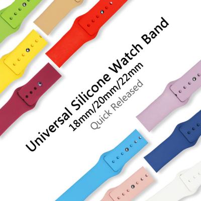 China Replacement band Wrist Strap Silicone Watch Band Strap Pin and Tuck Closure Rubber Universal Pure Color Replacement Band Custom Logo Accept Sport for sale