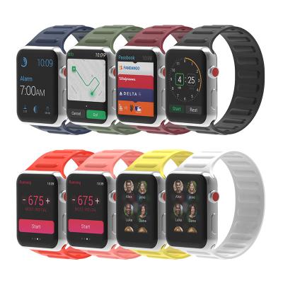 China Rubber HUAMJ Elastic Braided Sport braided silicone silk solo loop watch bands For Apple Watch SE S6/5/4/3/2/1 Iwatch black band Strap for sale