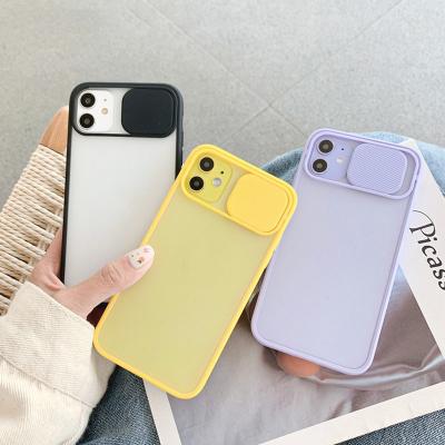 China Shockproof HuaMJ Amazon TPU Phone Cover FOR Iphone 6-13 Pro Push Window Lens Protect Slide Camera Cover Phone Case for sale