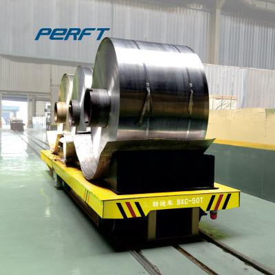 China Steel Industry Warehouse Material Handling Equipment Cross Rail Foundry Factory Transfer Cart With 75t Loads for sale