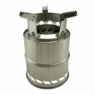 China Hot Sale Stainless Steel Portable Outdoor Camping Mini Wood Stove for sale